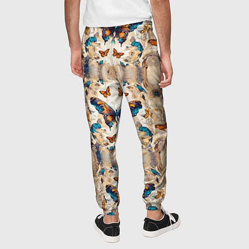 Мужские брюки Бабочки узор / 3D-принт – фото 4