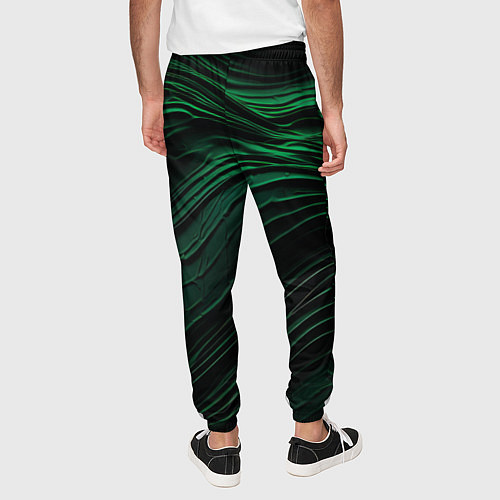 Мужские брюки Dark green texture / 3D-принт – фото 4