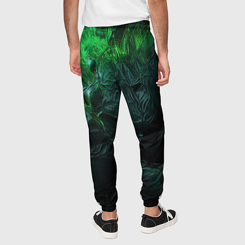 Мужские брюки Зеленая объемная текстура / 3D-принт – фото 4
