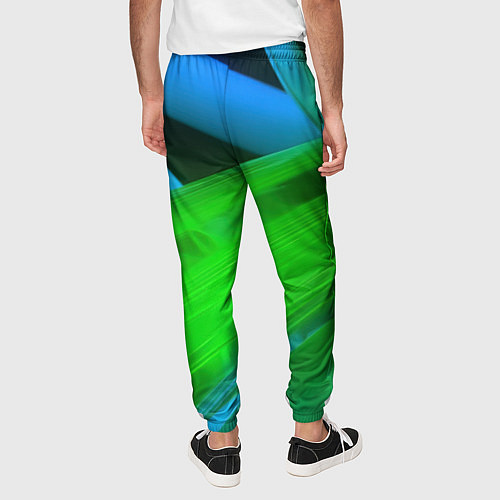 Мужские брюки Blue green abstract / 3D-принт – фото 4