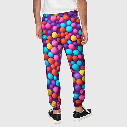 Мужские брюки Паттерн разноцветные шарики - нейросеть / 3D-принт – фото 4