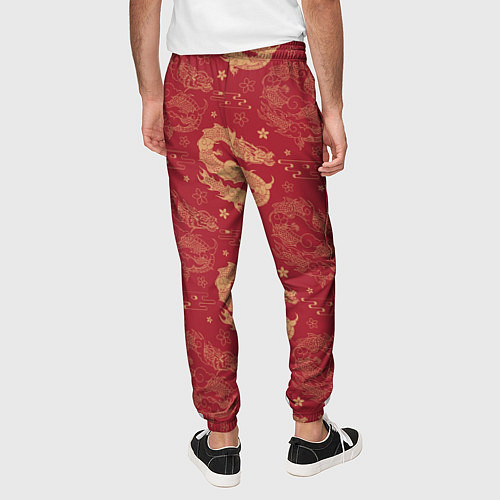 Мужские брюки The chinese dragon pattern / 3D-принт – фото 4