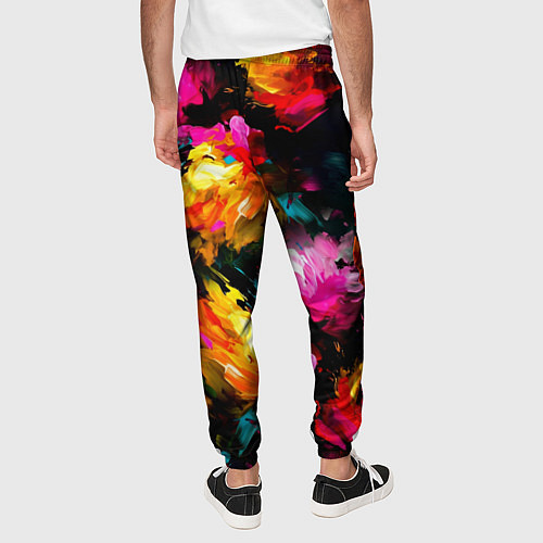Мужские брюки Краски и цветы / 3D-принт – фото 4