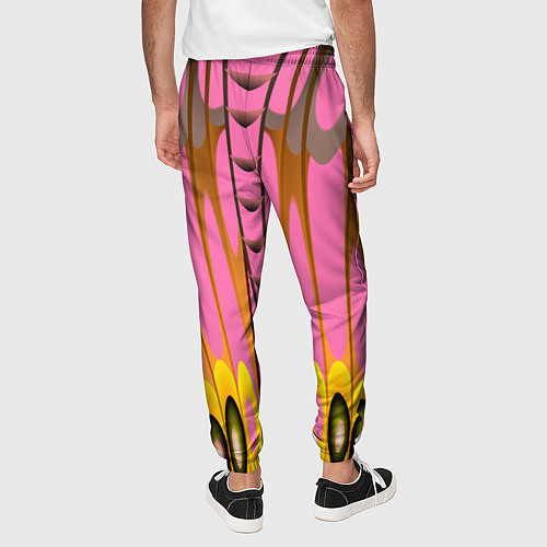 Мужские брюки Розовый бабочкин мотив / 3D-принт – фото 4