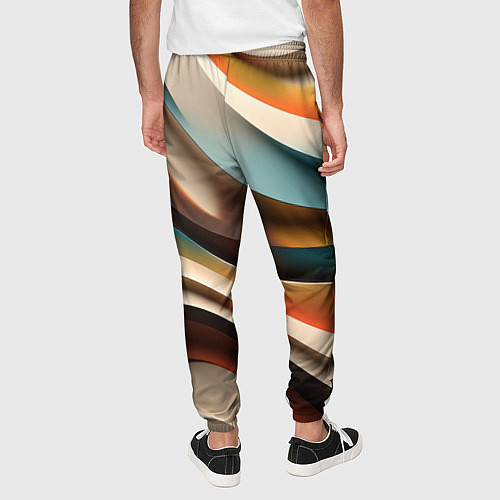 Мужские брюки Волнистая объёмная текстура - нейросеть / 3D-принт – фото 4