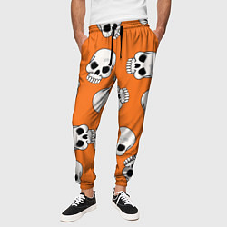Брюки на резинке мужские Черепки для хэллоуина, цвет: 3D-принт — фото 2