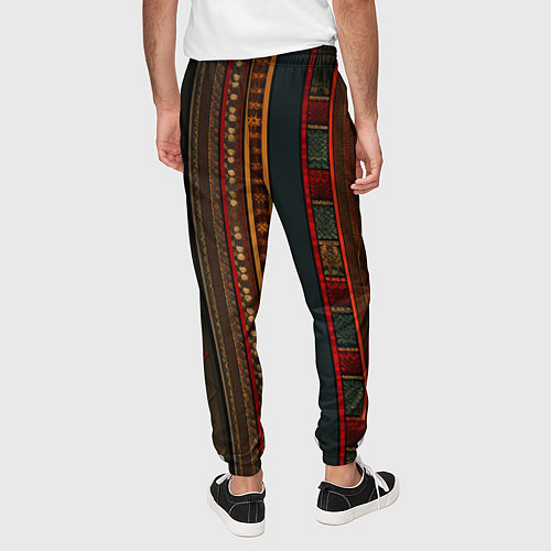Мужские брюки Этнический узор в вертикальную полоску / 3D-принт – фото 4