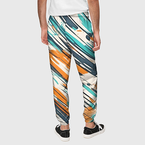 Мужские брюки Абстракция разноцветная / 3D-принт – фото 4
