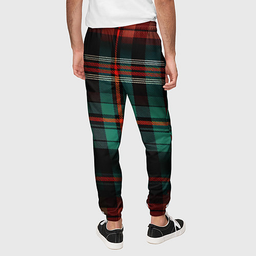 Мужские брюки Красно-зелёная шотландская клетка / 3D-принт – фото 4