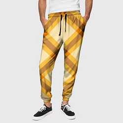 Брюки на резинке мужские Желтая шотландская клетка, цвет: 3D-принт — фото 2