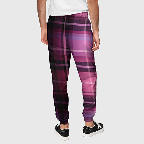 Мужские брюки Фиолетовая шотландская клетка / 3D-принт – фото 4