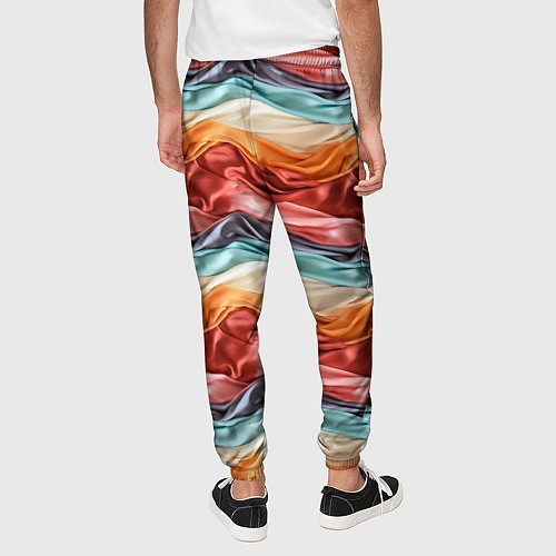 Мужские брюки Разноцветные полосы текстура ткани / 3D-принт – фото 4