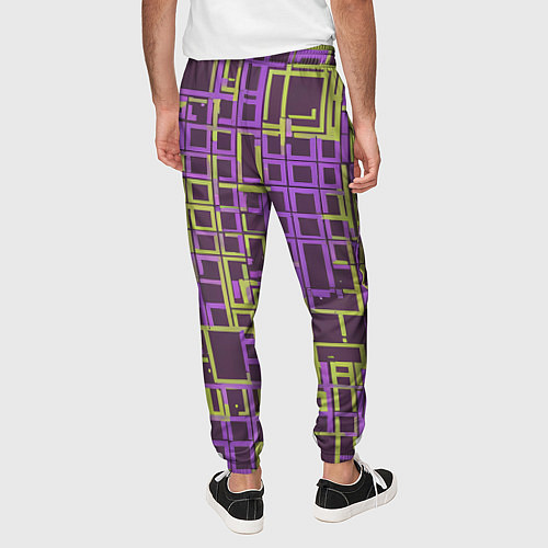 Мужские брюки Разноцветные толстые линии / 3D-принт – фото 4