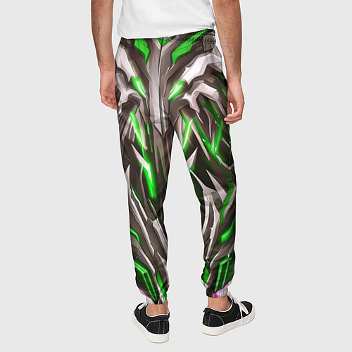 Мужские брюки Зелёная киберпанк броня / 3D-принт – фото 4