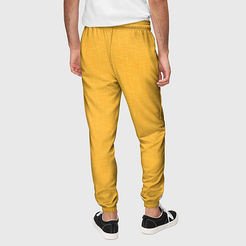 Мужские брюки Жёлтый однотонный текстура / 3D-принт – фото 4
