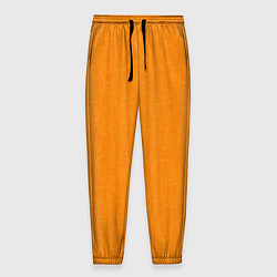 Брюки на резинке мужские Жёлто-оранжевый текстура однотонный, цвет: 3D-принт