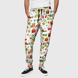 Брюки на резинке мужские Новогодний патерн, цвет: 3D-принт — фото 2