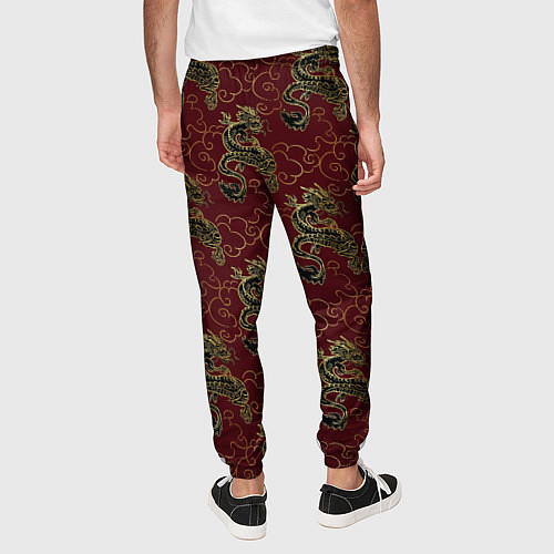 Мужские брюки Азиатский стиль дракона / 3D-принт – фото 4