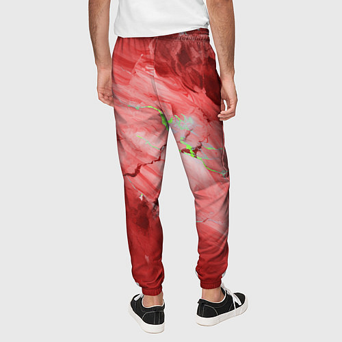 Мужские брюки Красный мрамор / 3D-принт – фото 4
