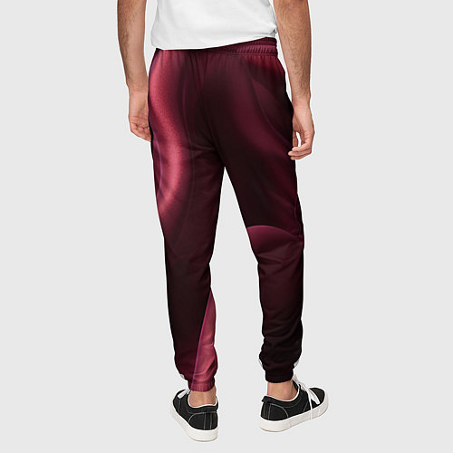 Мужские брюки Бордовый шелк / 3D-принт – фото 4