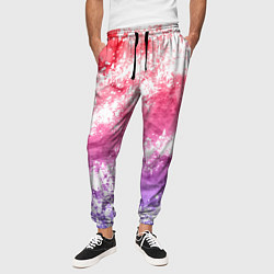 Брюки на резинке мужские Сине-красная абстракция, цвет: 3D-принт — фото 2