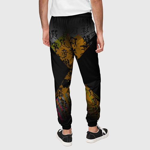 Мужские брюки Японские иероглифы текстуры / 3D-принт – фото 4