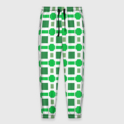 Мужские брюки Зелёные кирпичики и белые полосы