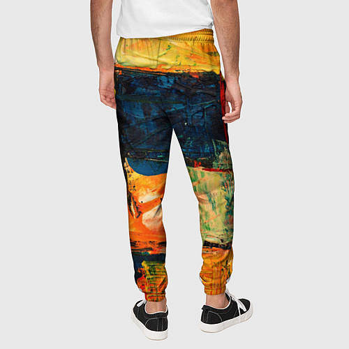 Мужские брюки Арт стиль красками / 3D-принт – фото 4