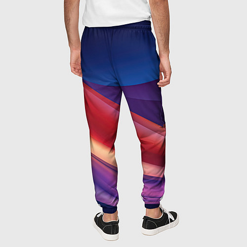 Мужские брюки Абстрактные синие волны / 3D-принт – фото 4
