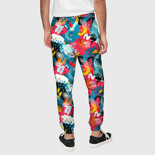 Мужские брюки Тропический цветной узор / 3D-принт – фото 4