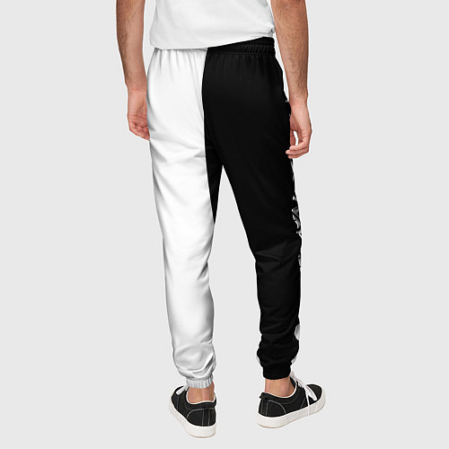Мужские брюки Черный и белый дракон / 3D-принт – фото 4