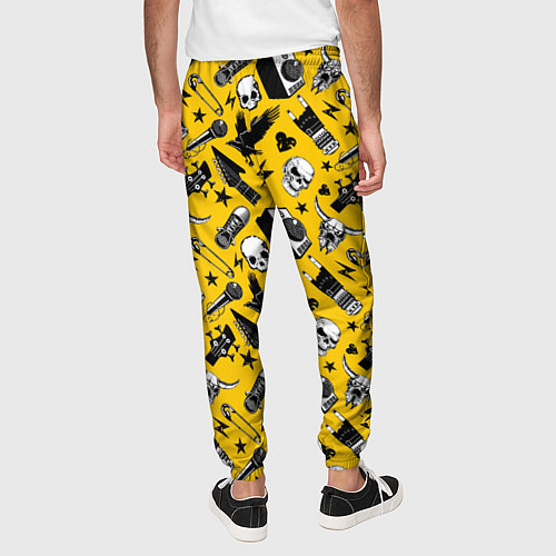 Мужские брюки Музыкальный рокенрольный узор / 3D-принт – фото 4