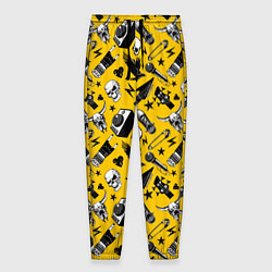 Брюки на резинке мужские Музыкальный рокенрольный узор, цвет: 3D-принт