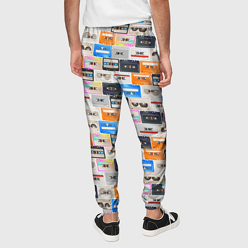 Мужские брюки Ретро магнитофонные кассеты / 3D-принт – фото 4