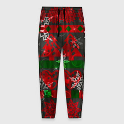 Мужские брюки Рождественские узоры ёлки и снежинки