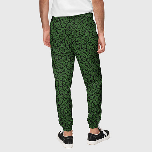 Мужские брюки Тёмно-зелёный паттерн / 3D-принт – фото 4