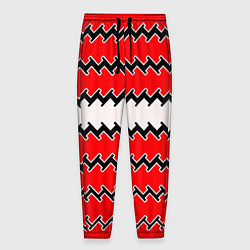 Брюки на резинке мужские White and red stripes, цвет: 3D-принт