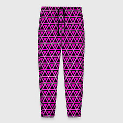 Брюки на резинке мужские Розовые и чёрные треугольники, цвет: 3D-принт