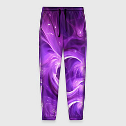Брюки на резинке мужские Фиолетовая фрактальная абстракция, цвет: 3D-принт