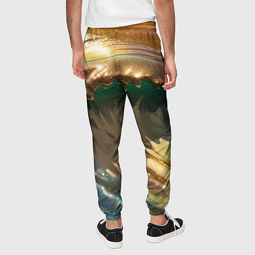 Мужские брюки Перламутровые блестящие волны радужных цветов / 3D-принт – фото 4