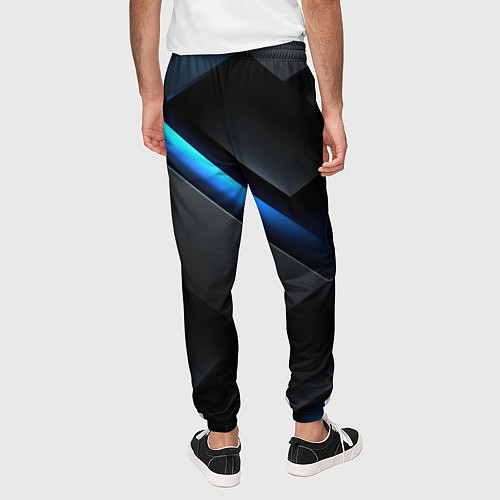 Мужские брюки Синее неоновое свечение / 3D-принт – фото 4