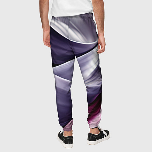 Мужские брюки Абстрактные волнистые полосы / 3D-принт – фото 4