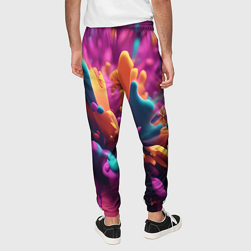 Мужские брюки Яркий всплеск / 3D-принт – фото 4