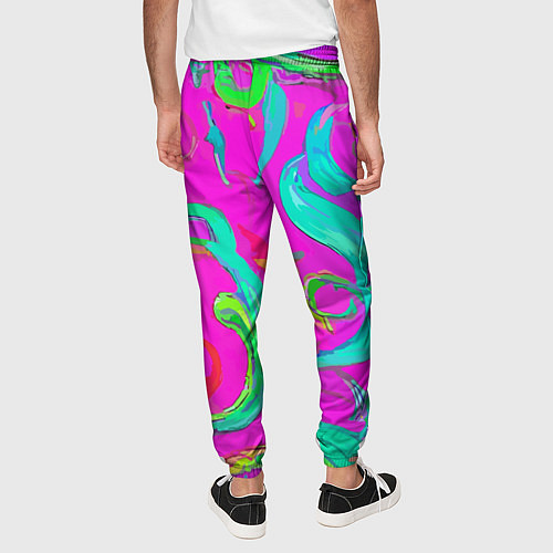 Мужские брюки Abstract floral pattern - aloha / 3D-принт – фото 4