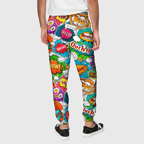 Мужские брюки Bang Boom Ouch pop art pattern / 3D-принт – фото 4