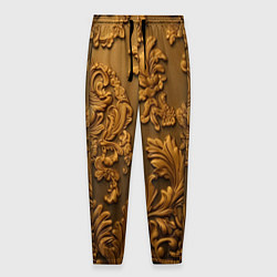 Брюки на резинке мужские Темная лепнина золото, цвет: 3D-принт