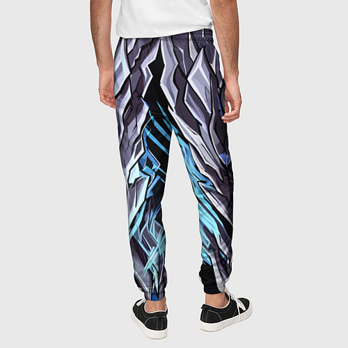 Мужские брюки Камень и синие полосы / 3D-принт – фото 4