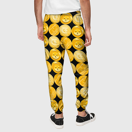 Мужские брюки Золотые монеты Биткоин, Доджкоин, Шиба ину паттерн / 3D-принт – фото 4