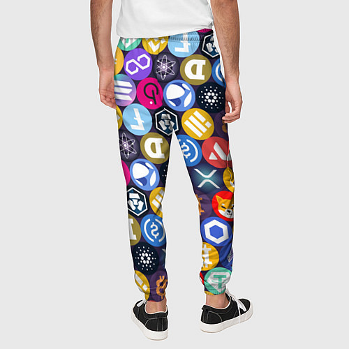 Мужские брюки Криптовалюта Биткоин, Эфириум, Тетхер, Солана патт / 3D-принт – фото 4