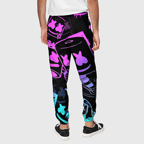 Мужские брюки Marshmello neon pattern / 3D-принт – фото 4